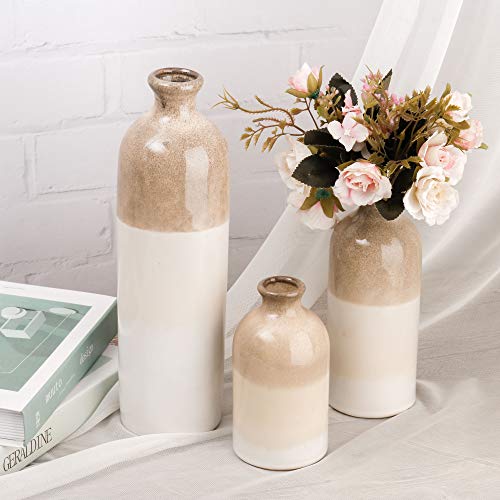 Ceramic Rustic Vase for Home Decoration , Set of 3