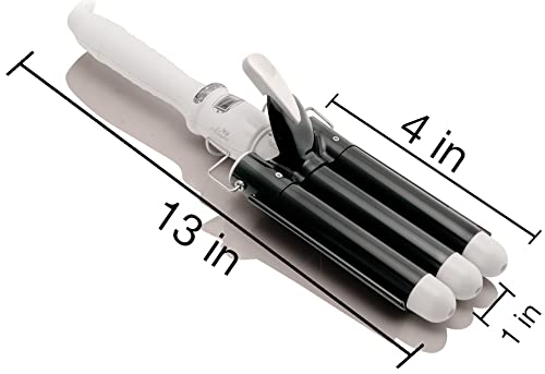 Three Barrel Curling Iron Wand w/ LCD Temperature Display