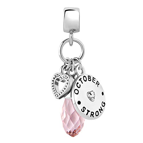 Jewelry Birthday Heart Love Simulated Birthstone Charms for Bracelets