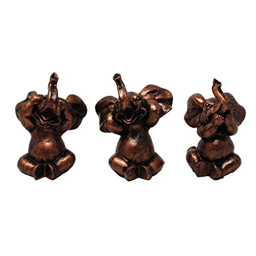 3 Baby Elephants See No Evil Speak No Evil Hear No Evil Home Accent Decor - 3" H x 2.5" W