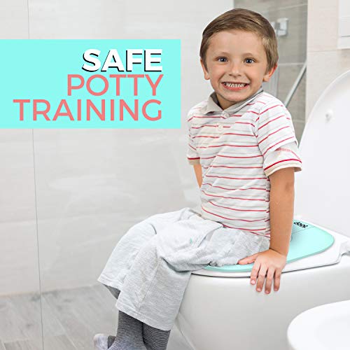 Folding Travel Potty Seat for Boys & Girls, Fits Round & Oval Toilets, Non-Slip Suction Cups, w/ Travel Bag