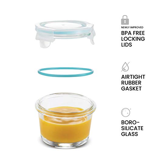 Set of 6-4 Oz Containers w/ Airtight BPA-Free Locking Lids