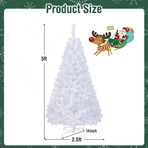 5Ft-Artificial-PVC-Christmas-Tree-W-Stand-Holiday-Season-Indoor-Outdoor-White