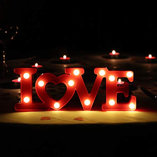 Decoration for Valentines Day -Marquee Light Up Signs (Red)
