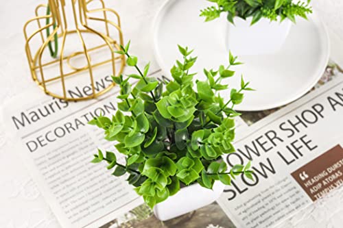 4 Packs Fake Plants Mini Artificial Greenery Potted Plants for home, office