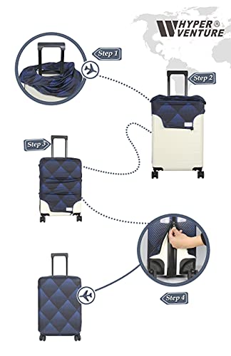 Washable Luggage Cover - Fashion Suitcase Protector  (Blue Cube)