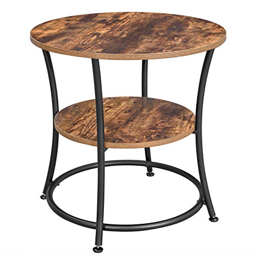 Round End Table with 2 Shelves