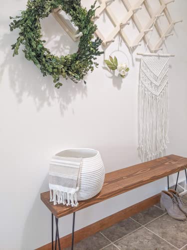 Cotton Rope Jute Round Baskets 10"D x 8.3"H