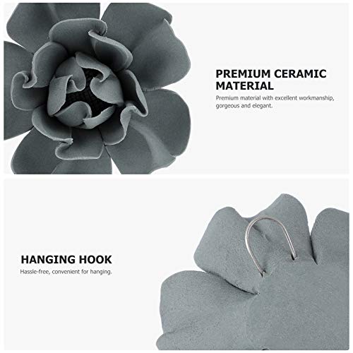 4 Pcs Ceramic Flower Wall Decoration