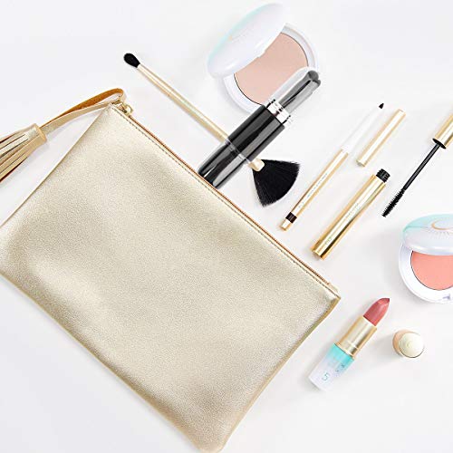 Makeup Brush Set- 4 in 1 Portable Travel Lip, Highlight, Eyeshadow, Foundation Blending & Powder Brush