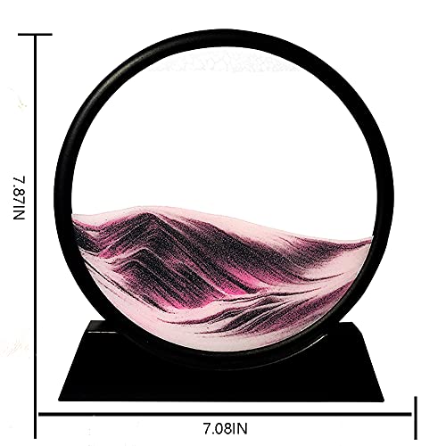 3D Moving Sand Art Sandscapes in Motion Round Glass 7"