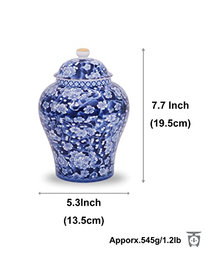 Blue  & White Porcelain Plum Blossom Ginger Jar