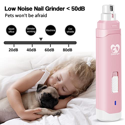 Dog Nail Grinder Upgraded -2-Speed Electric Rechargeable Pet Nail Trimmer