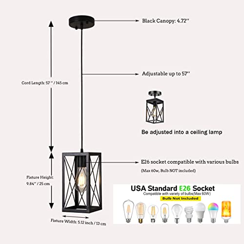 Plug in Pendant Hanging Light Industrial Fixtures