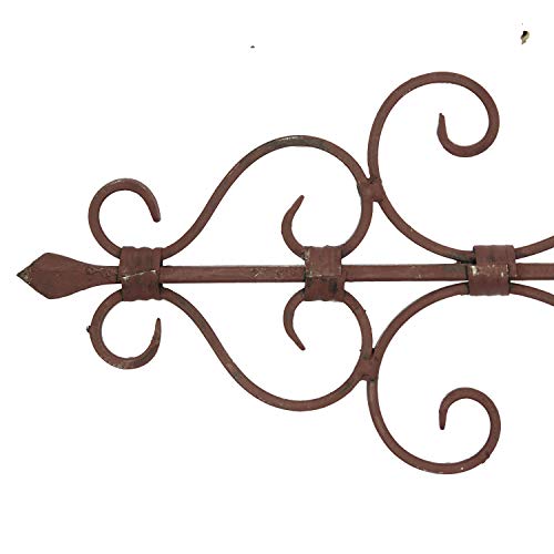 Rustic Floral and Scrolled Metal Wall Decoration 8" H x 44" L, Textured Bronze Finish