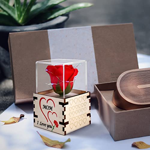 Gifts for Mothers Day -Preserved Eternal Rose Flower in Music Box