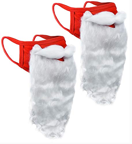 Christmas Face Mask Funny Bearded Santa Costume for Adults