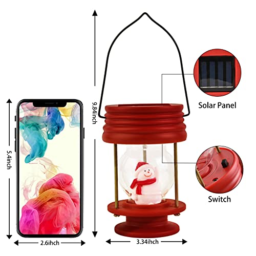 2 Pack Hanging Solar Lantern Lights for Christmas Decoration