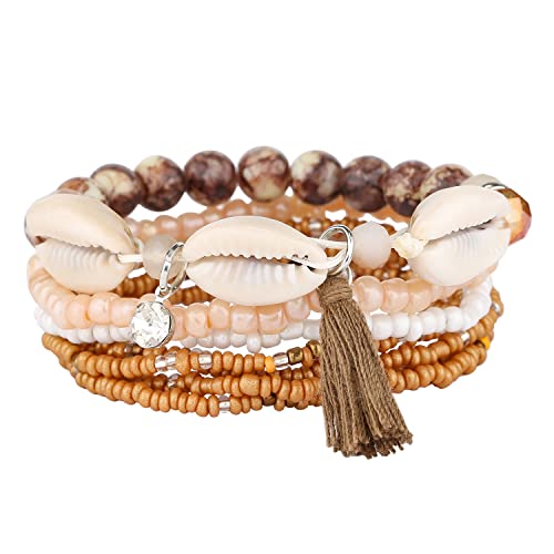 6 sets Handmade Bohemian Multilayer tassels Wrap Bangle Bracelets