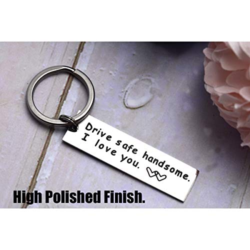 Drive Safe Handsome I Love You Trucker Keychain Gift for Valentines Day