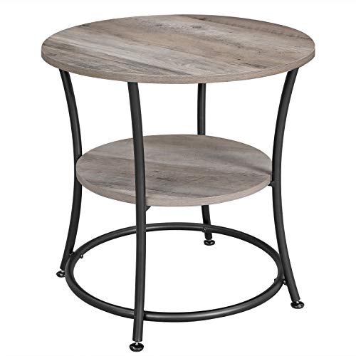 Round End Table with 2 Shelves