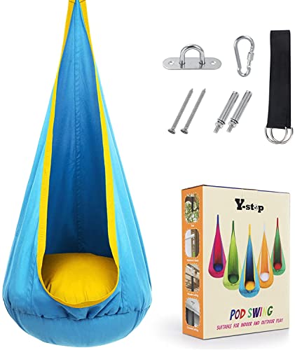 Hanging Hammock Chair with Inflatable Pillow- Max 176 LBs