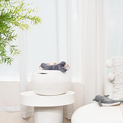 Cotton Rope Jute Round Baskets 10"D x 8.3"H