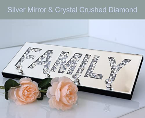 Crush Diamond Mirrored Plaque Sign for Wall Decor & Key Holder
