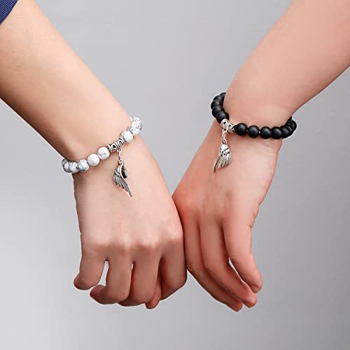 4Pcs Couples Bracelets & Necklace Set for Women/Men