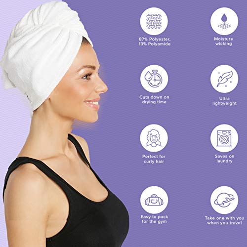 4 Pack Twist Microfiber Hair Towel Wrap for Women & Men