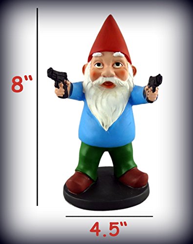 Garden Combat Gnome Figurine - Indoor/Outdoor Garden Gnome Sculpture