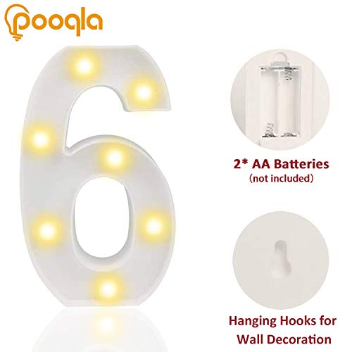 Decorative Led Light Up Numbers -White Plastic Marquee Numbers Battery Operated