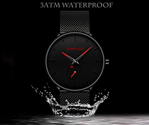 Ultra Thin Wrist Watches for Men Fashion Classic Waterproof Stainless Steel Band