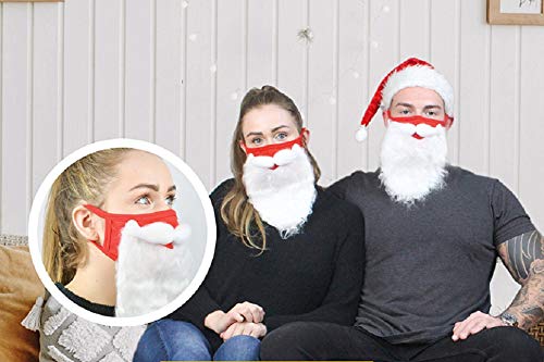 Christmas Face Mask Funny Bearded Santa Costume for Adults