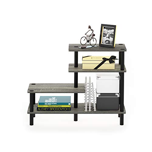 3-Tier Side Display Rack, French Oak Grey/Black