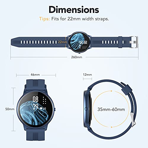 Smartwatch for Android& iOS Phones IP68 Waterproof Activity Tracker w/ Full Touch Color Screen