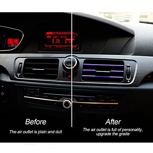 20 Pcs Car Air Conditioner Decoration Strip for Vent Outlet, Universal Waterproof Bendable