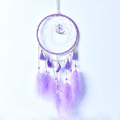 Dream Catcher Boho Sun Dream Catcher Peacock Green Feathers with Handmade Pearl and Wooden Beads,