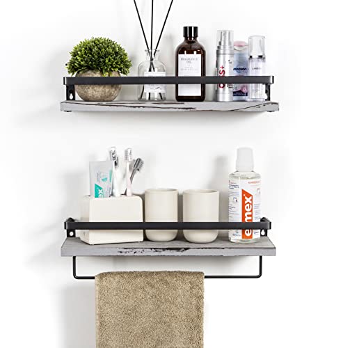 Set of 2 -Floating Storage Shelves Wall Mounted