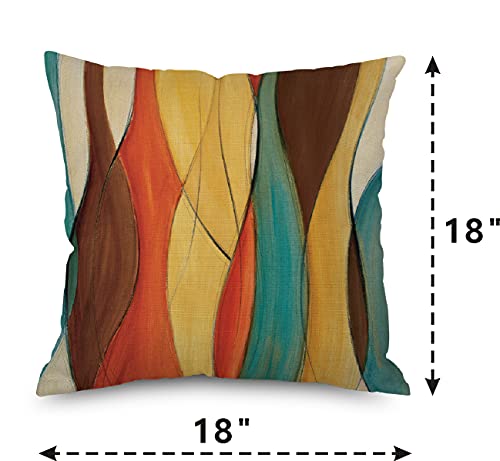 Pillows Decorative 4-Piece Throw Pillow Covers Sofa Fall Abstract Boho Cover (18 x 18 Inches )