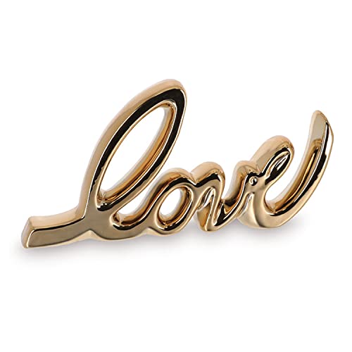 10-Inch Modern Metallic Gold “Love” Letter Block Sign Home Decoration