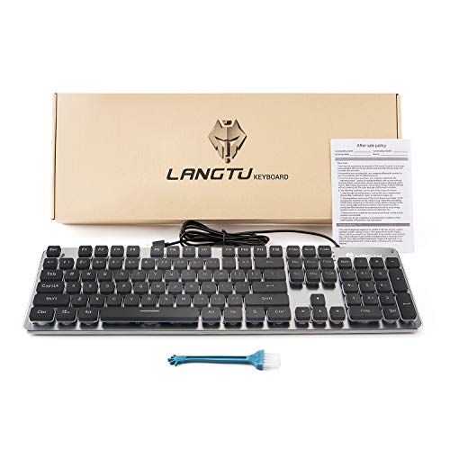 Quite Gaming Keyboard, Colorful LED Backlit USB Wired 25 Keys Anti-ghosting Computer Keyboard 104 Keys