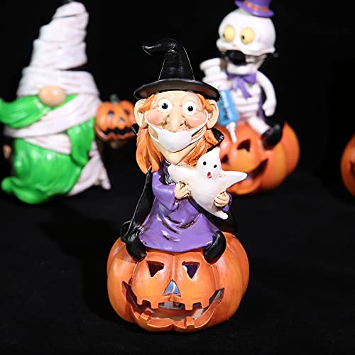 5.7-inch Resin Halloween Pumpkin Decoration, w/ LED Lights