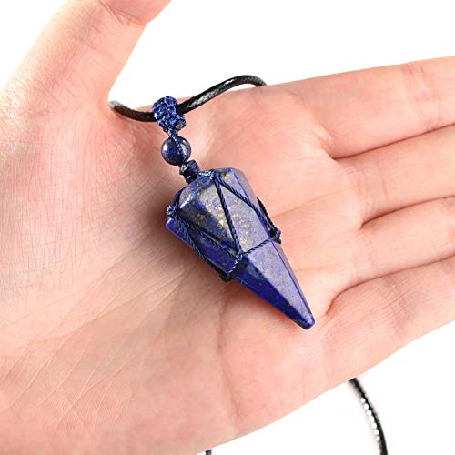 Healing Crystal GemStone Pointed Pendant Necklaces for Men/Women