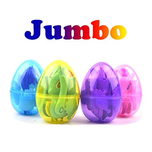 4 Pack Jumbo Unicorn Deformation Easter Eggs w/ Toys Inside for Kids