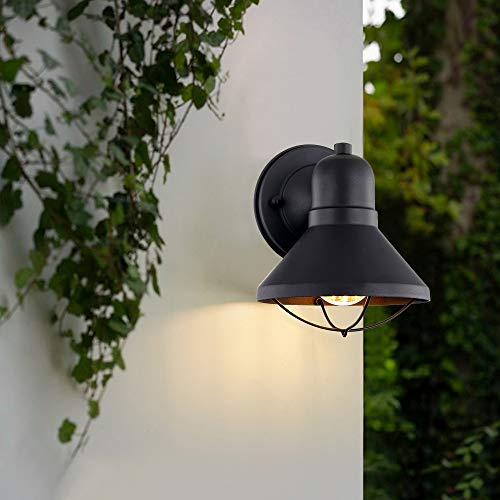 2-Pack Outdoor  Wall Sconce in Powder Coated Finish (Black)