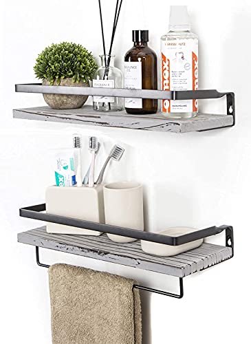 Set of 2 -Floating Storage Shelves Wall Mounted