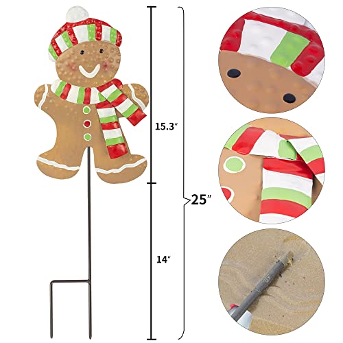 24.8 inch Gingerbread- 2 Pack Christmas Metal Stakes Decoration