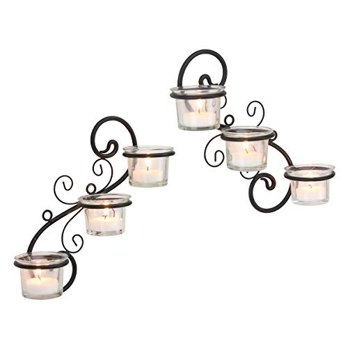 Decorative Black  Tea Light Candle Holder Hanging Wall Scone Decor