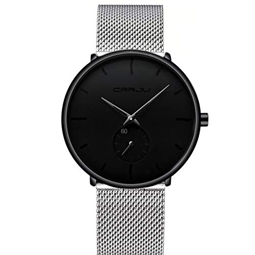 Ultra Thin Wrist Watches for Men Fashion Classic Waterproof Stainless Steel Band